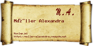 Müller Alexandra névjegykártya